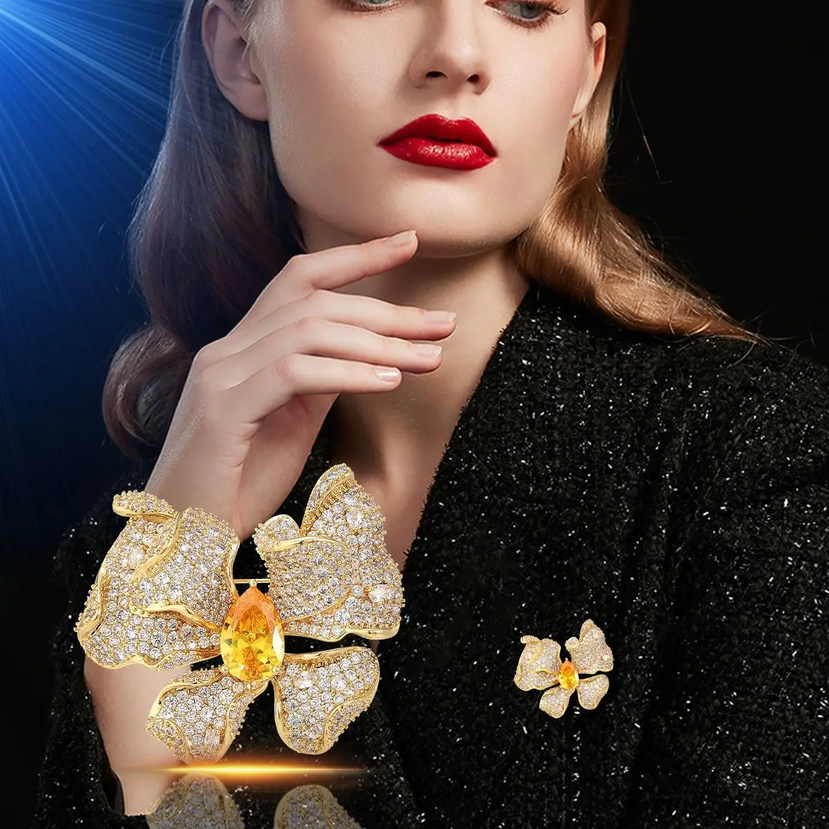 Fashion Heavy Zircon Bow Brooch Exquisite Wild Luxury Temperament Butterfly Insect Elegant Corsage Accessories Pin