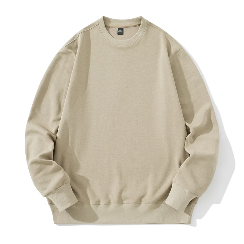 

Мужские повседневные хлопковые свитшоты, свободный однотонный пуловер с круглым вырезом и длинным рукавом, модные топы, мужская рубашка, Св...