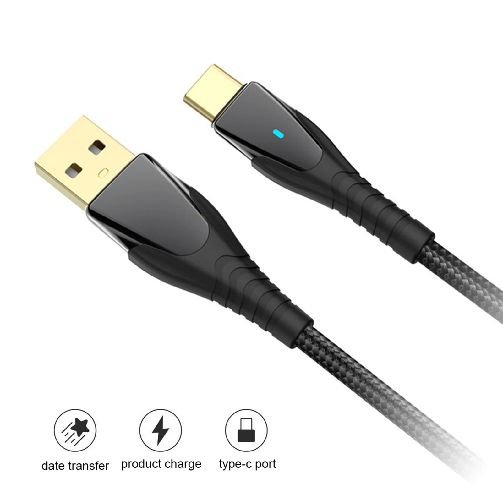 

Зарядный кабель 3 м Type C, линия передачи питания, геймпад, зарядное устройство, линия светодиодный светодиодным индикатором светильник PS5 orXBOX...