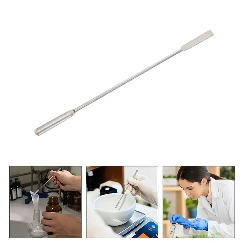

2pcs Stainless Steel Micro Spoon Spatula Labs Mixing Spatula Sampling Spoon