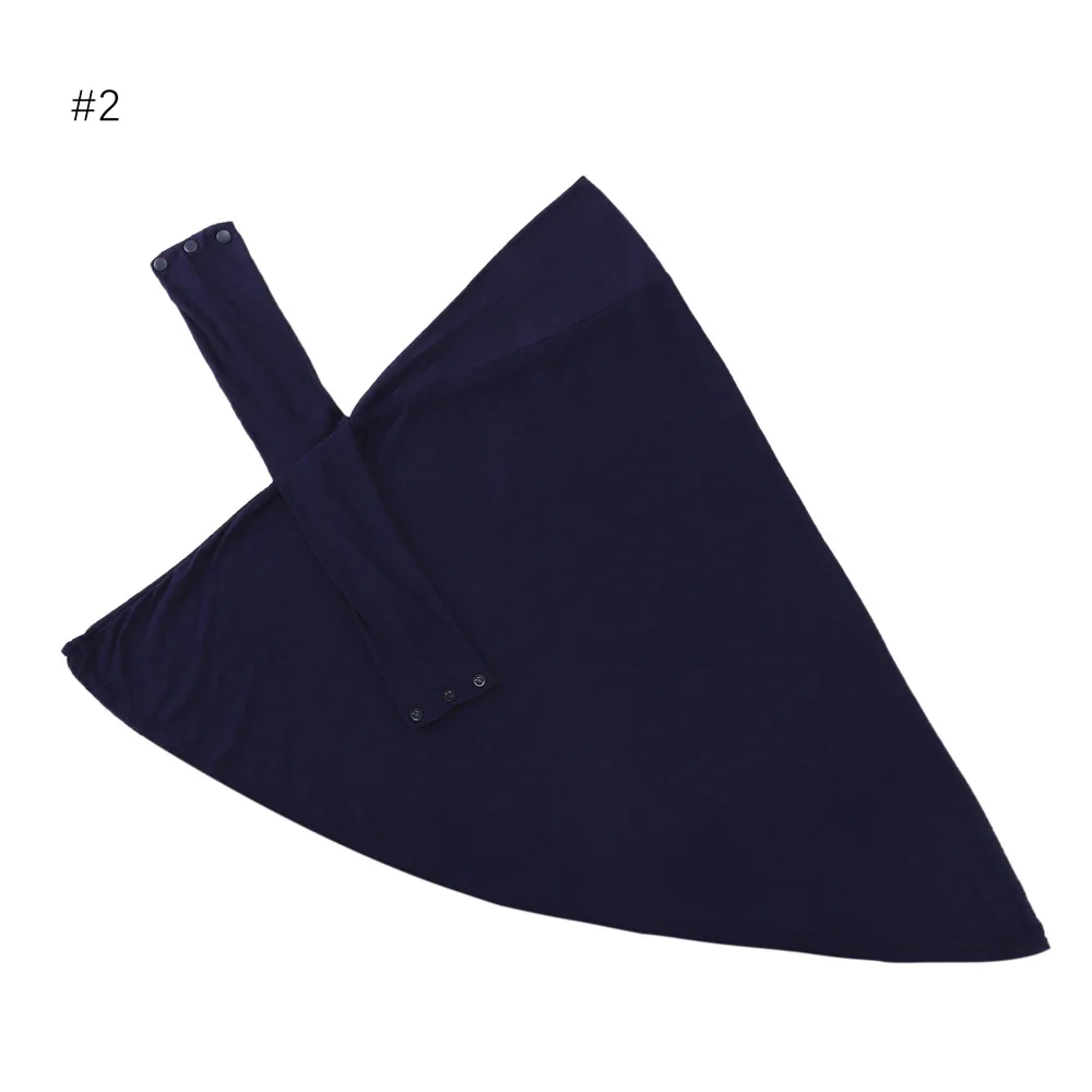 Однотонная быстрая трикотажная шапка-хиджаб с пуговицами Женская эластичная