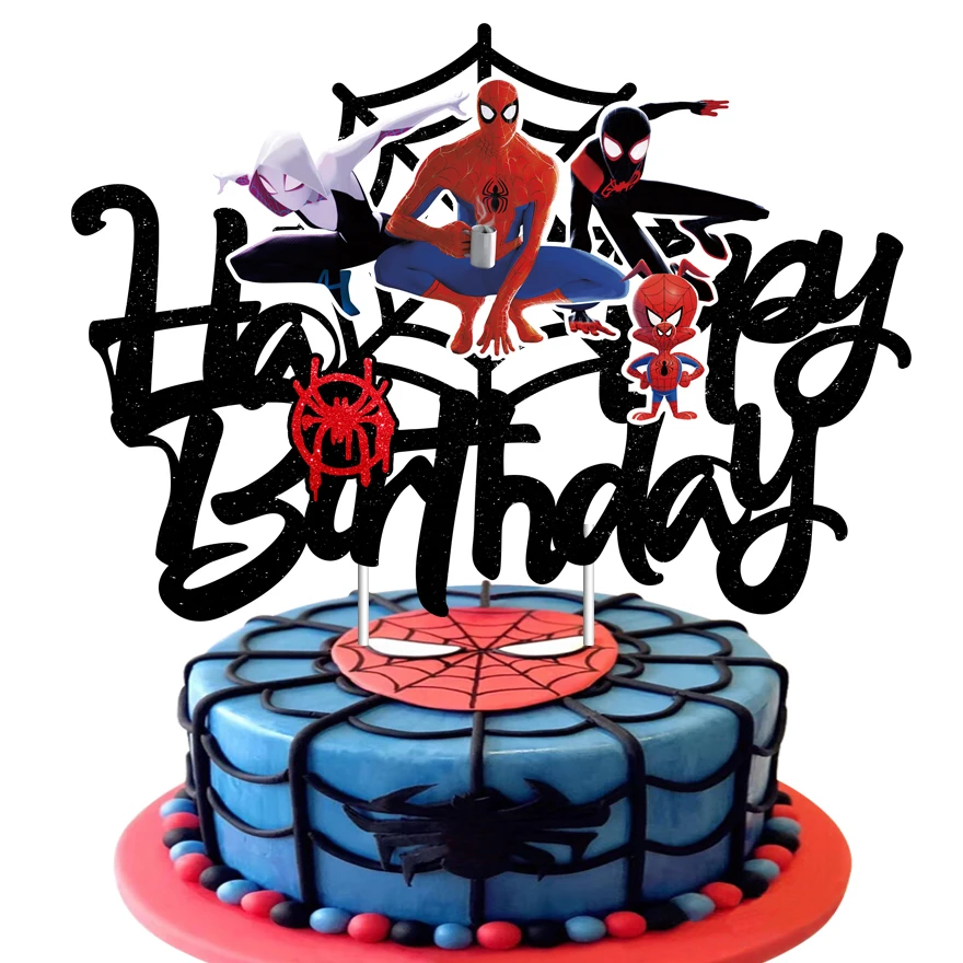 

SpiderMan Across the Spider Verse Cake Toppers Birthday Party Decorations Boys Children for 1st 2nd Party Decoration Kid's Gifts