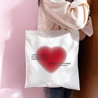women shoulder bag cute ins heart korea ulzzang harajuku shopping girls handbag canvas bag large capacity casual shopper bag