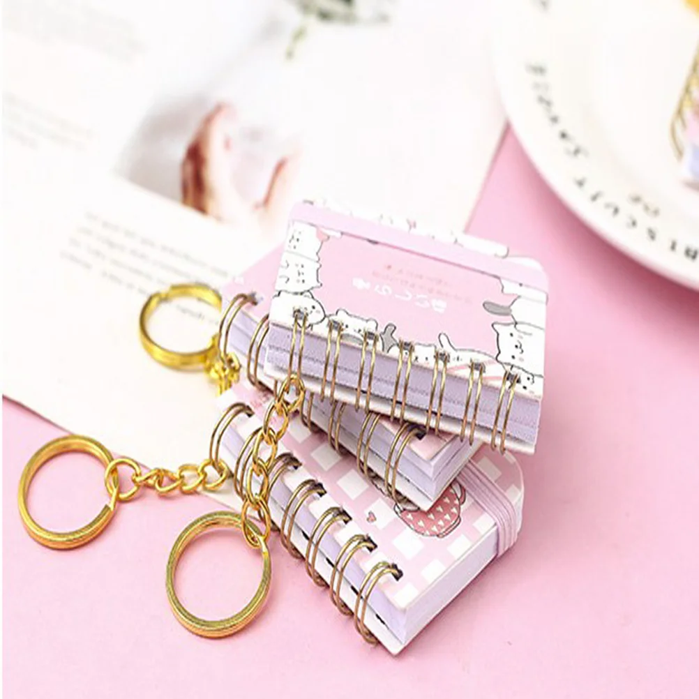 

4 Pcs Mini Notebook Keyring Kids Key Chains Mini Journals Kids Hamster Notebook Key Holder Purse Coil Kids Journal Diary Girls