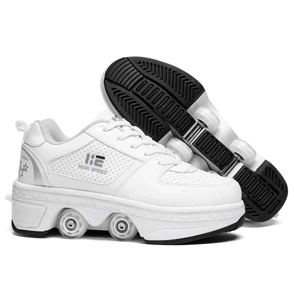 Shoes Deformation Unisex Parkour Wheel Sneaker Adults Childr