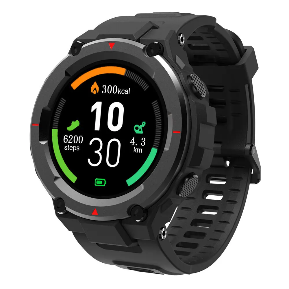 

[First On Sale] Smart Watch Military Design Heart Rate Blood Pressure Monitor Weather Display Music Control 30 Days Standby