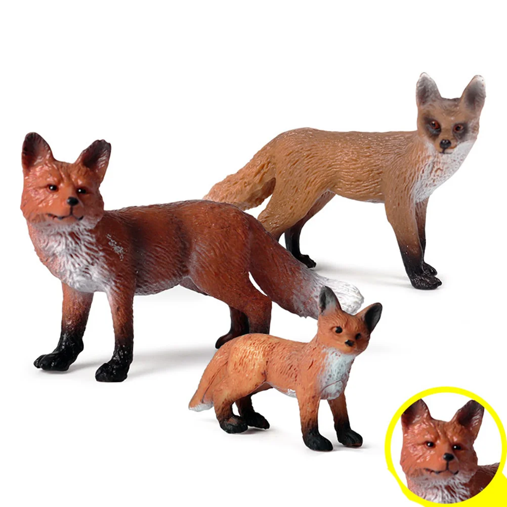 

Animal Figurines Toys Figures Toy Model Figure Wild Plastic Red Set Statue Forest Kids Mini Figurine Toppers Cake Animals Foxes
