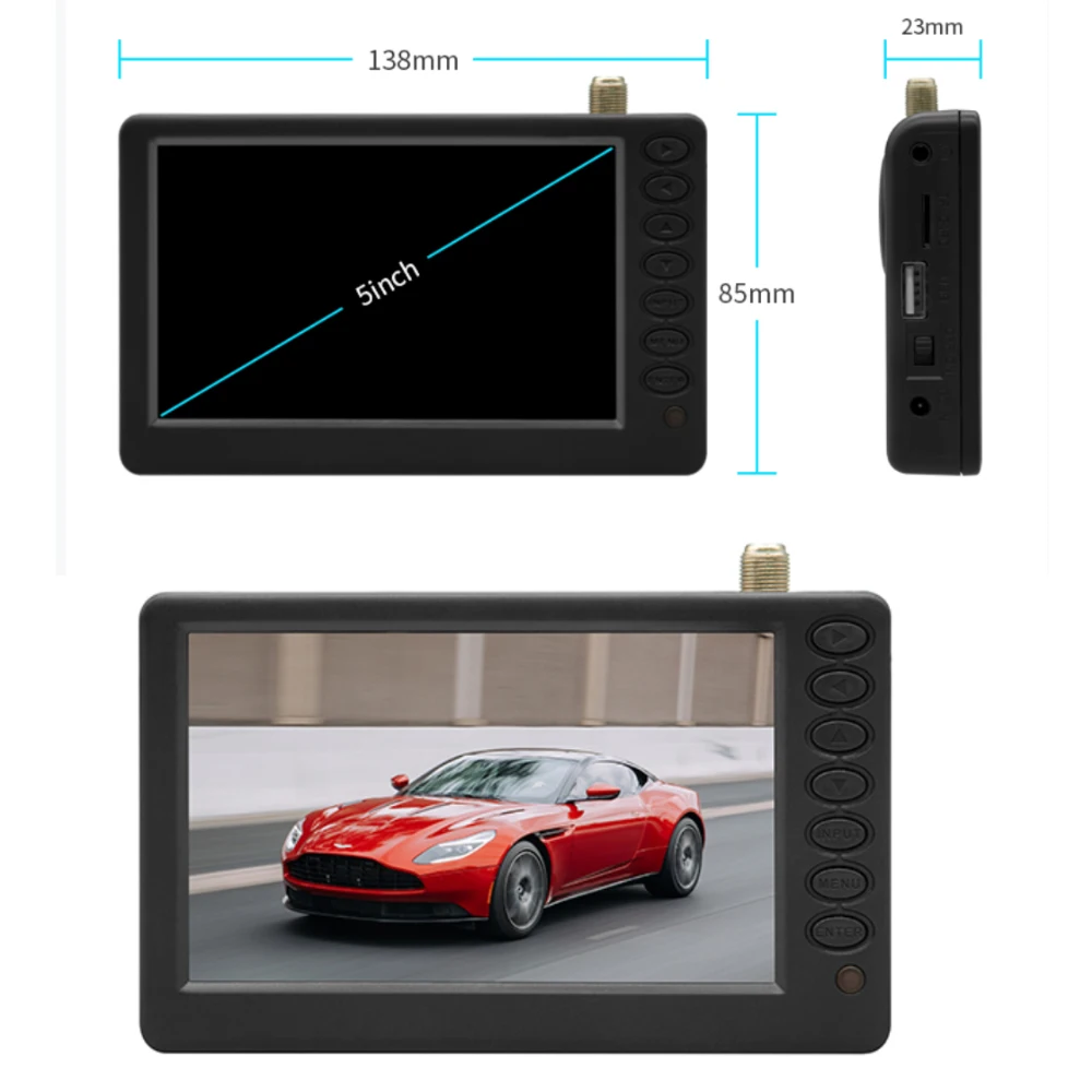 Фото LEADSTAR 5-дюймовый ISDB T Портативный телефон с полным сегментом FM ATV USB воспроизведение встроенный аккумулятор карманные часы для ТВ любое место ... №2