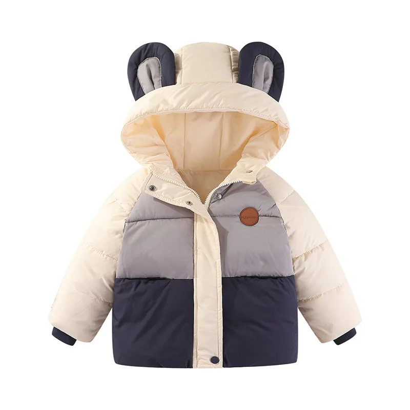 

2023 Winter Baby Boys Girls Hooded Down Jacket Children Thicken Warm Down Cotton Coat Kids Infant Clothes Outerwear Snowsuit