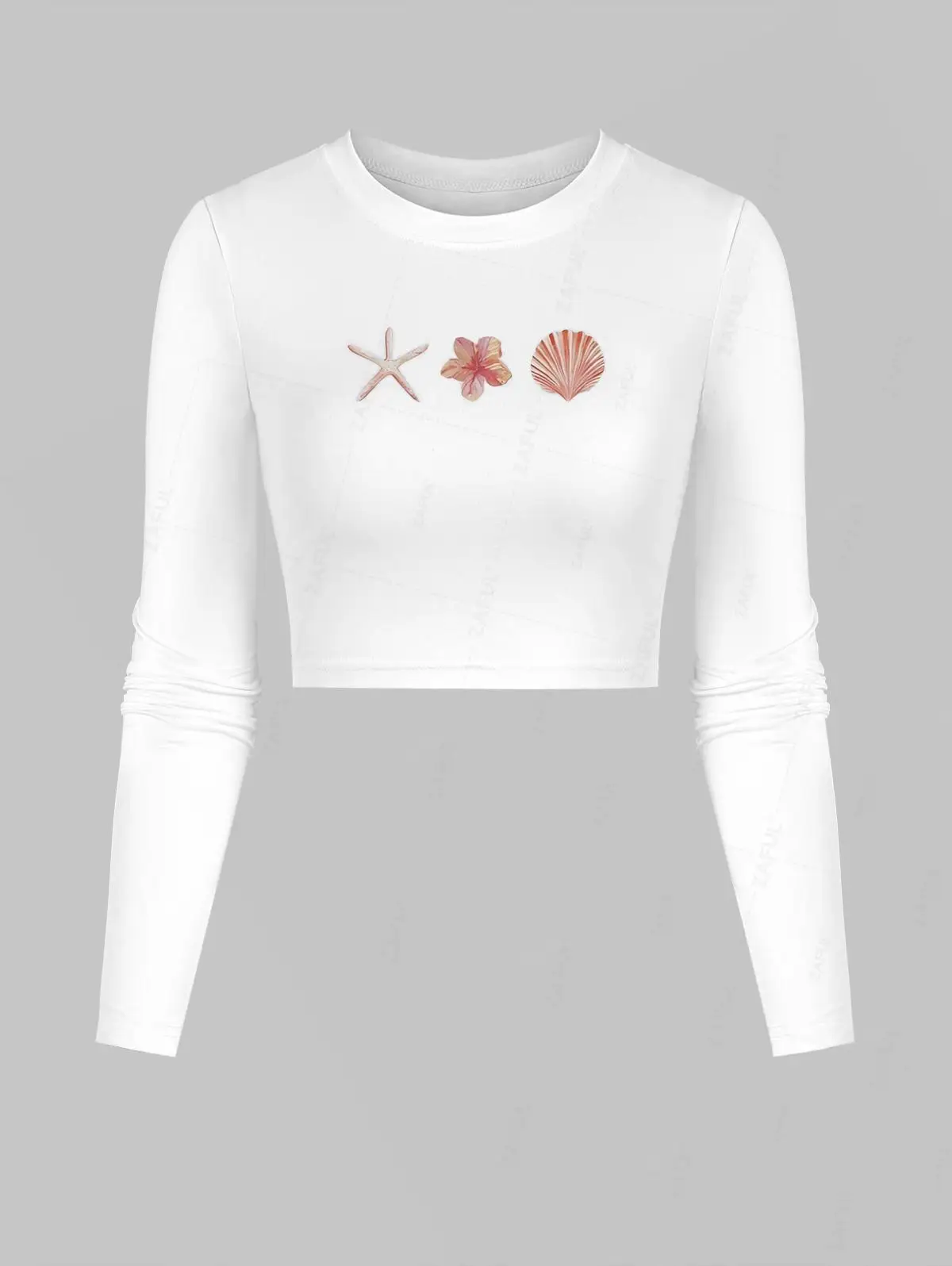 ZAFUL женская повседневная укороченная детская футболка с длинными рукавами и