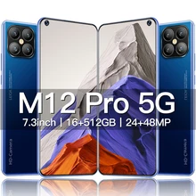 2022 M12 Pro Global Version 7.3 inch Smartphone 16GB 512GB 6800mAh 48MP Mobile Phones 5G Network Unlocked Smartphone Celulares