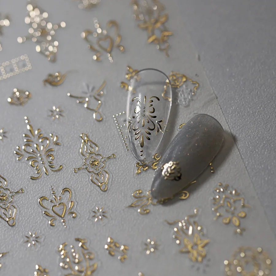 Позолоченные белые тотемы с цветочным рисунком любви 3D самоклеящиеся наклейки