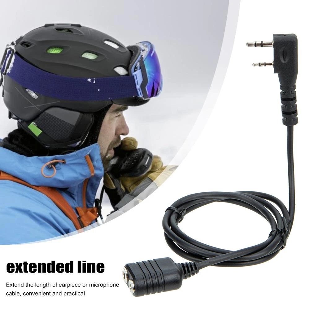 

1m Microphone Extension Cable 2-Pin K Type Walkie Talkie Extension Core Replacement Ham Radio Accessory for Baofeng UV-5R 888S