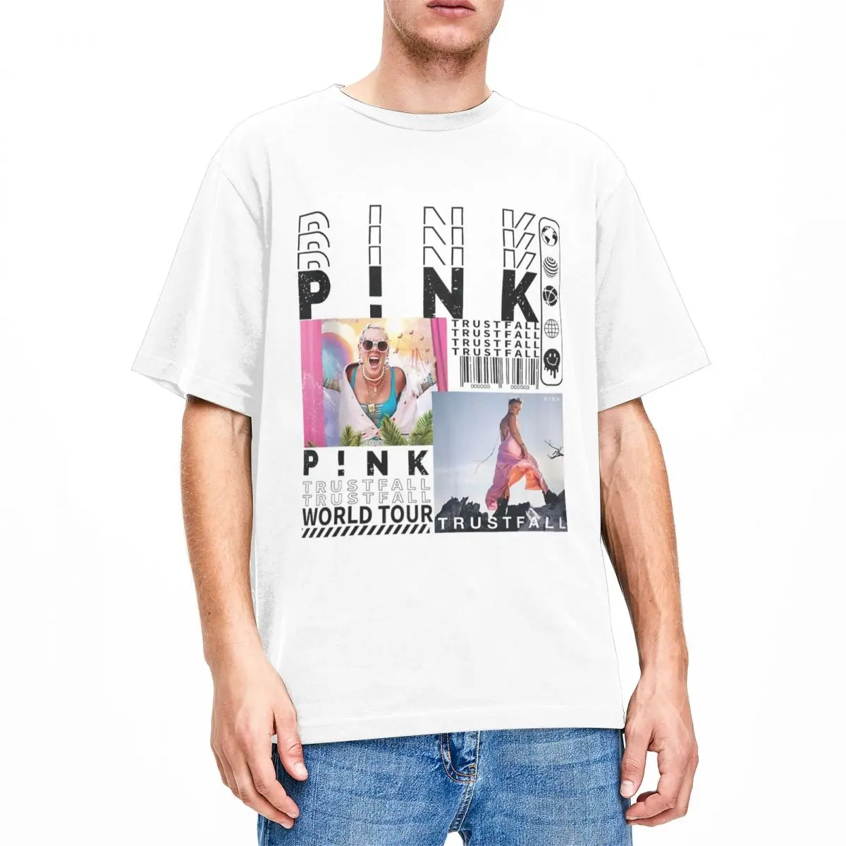 Крутая розовая рубашка певица P!nk товары для мужчин и женщин чистый хлопок