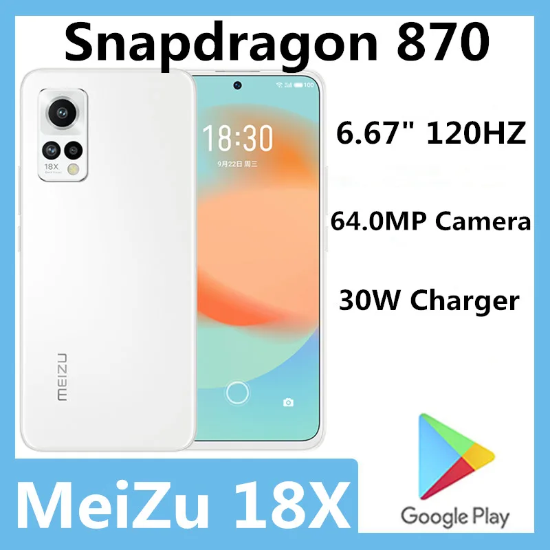 Оригинальный смартфон MeiZu 18X телефон с идентификацией по отпечатку пальца Snapdragon