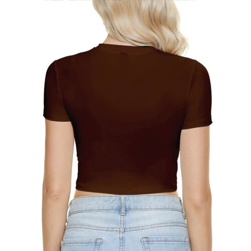 Женские укороченные топы с короткими рукавами и принтом Вода огненные ноты