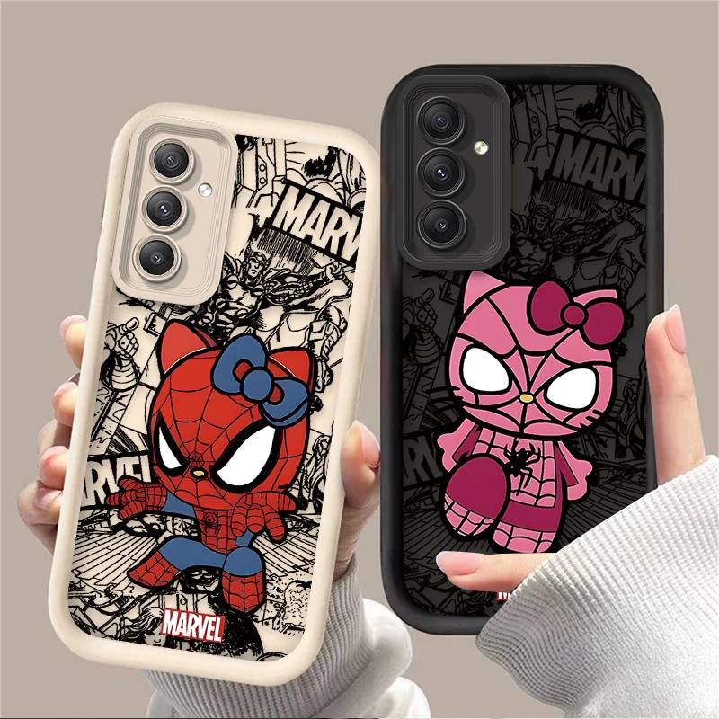 Мягкий чехол для телефона Человек-паук Hello Kitty Samsung Galaxy A25 A35 A55 A15 A05 A05S A24 A13 A23 A12 A22 A32