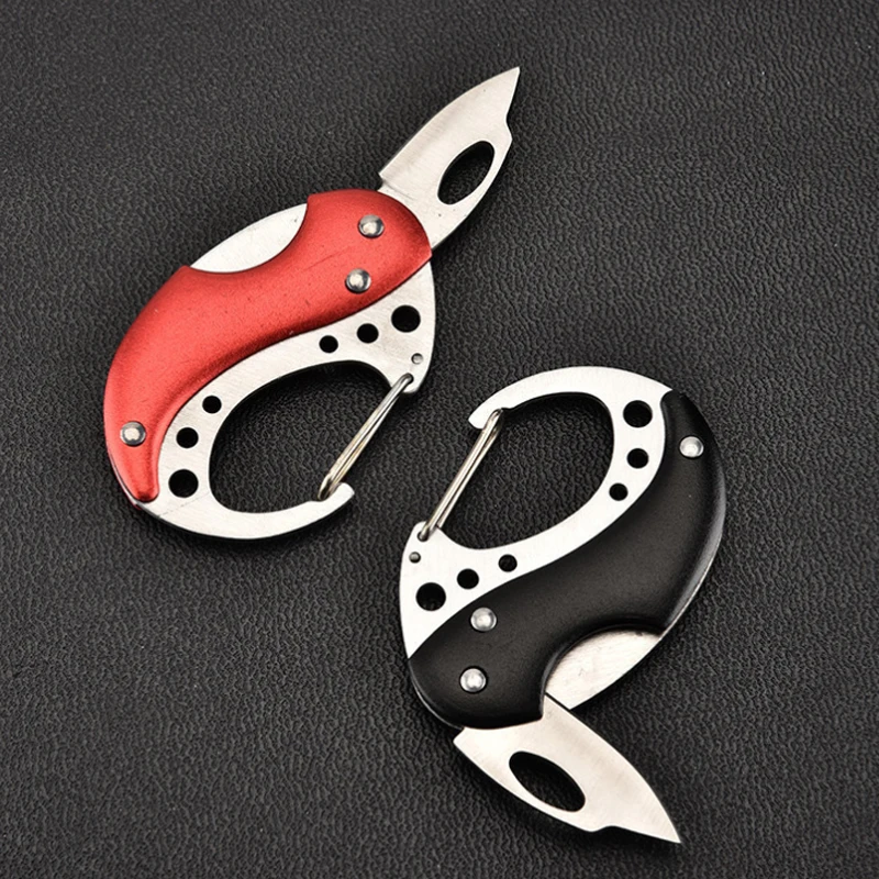 

Mini Pocket Cutting Tool Folding Knife Carabiner Portable Camping Peeler Keychain Outdoor Survival Tool