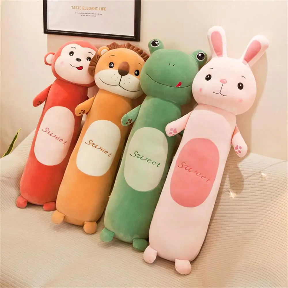 

55Cm Animal Soft Strip Sleeping Cylindrical Frog Monkey Pillow Doll Creative Lazy Plush Toy Child Comfortable Pillow Doll Gift