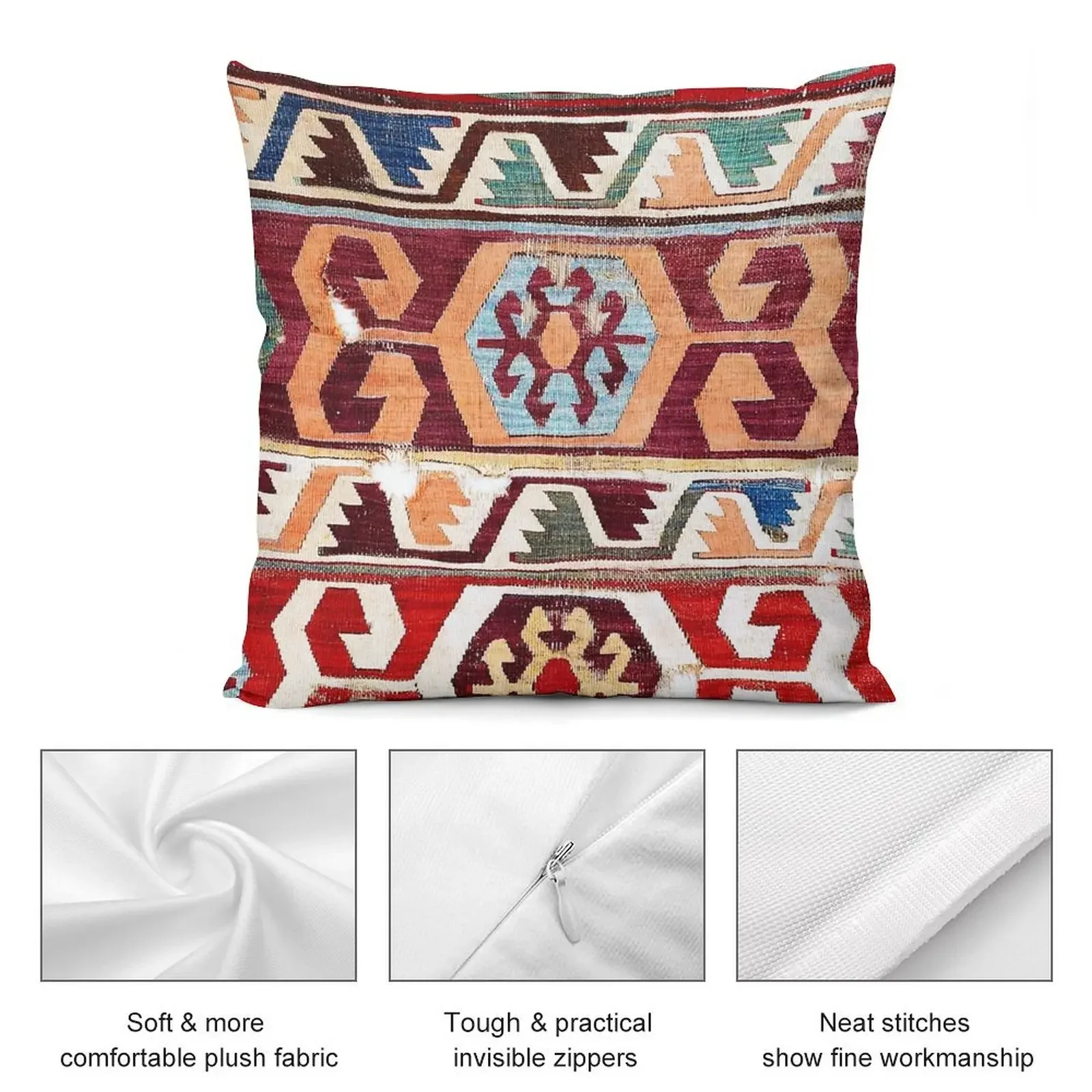 Коня 18-го века центральная анатолийская подушка с принтом Kilim декоративные чехлы