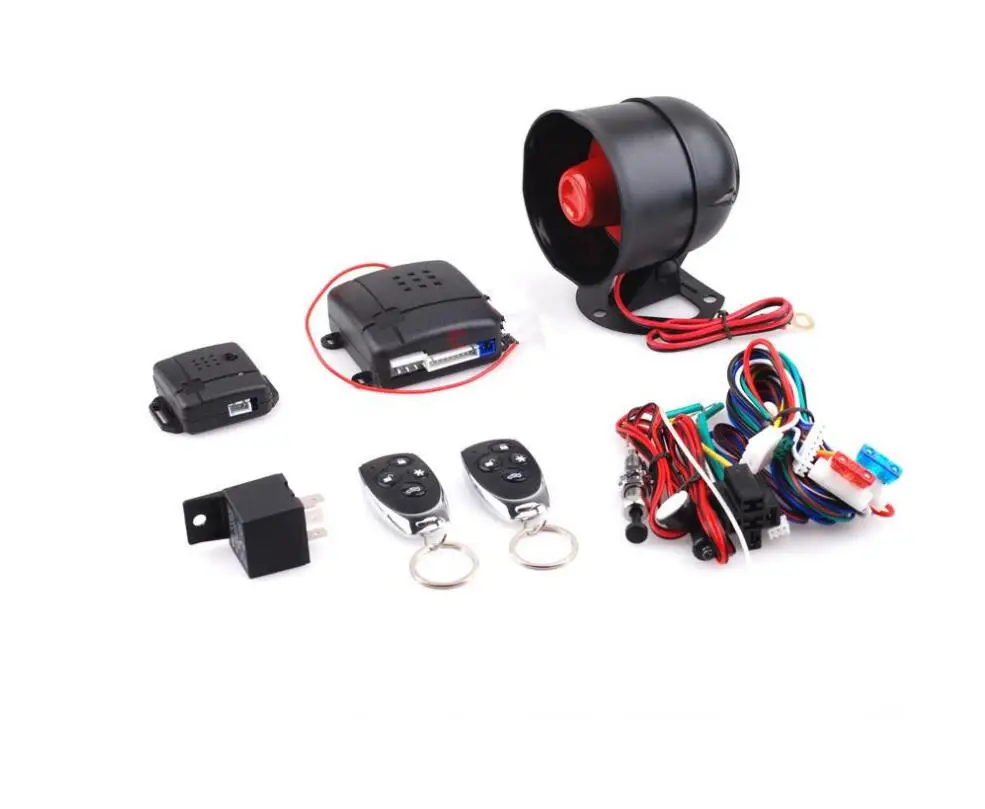 

Universal Car Alarm Security Protection System Keyless Entry with 2 Remote Controls Siren