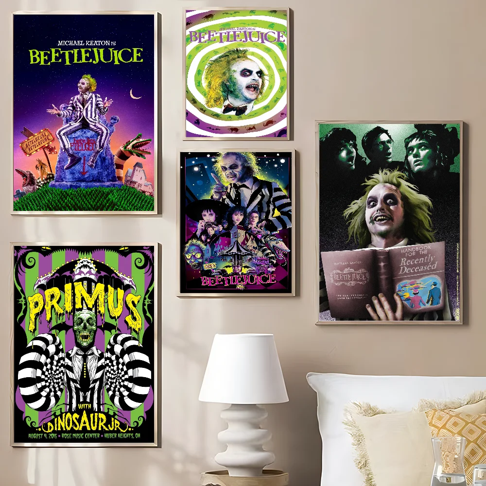 Классический фильм Битлджус комедийный постер ужасов ретро винтажный стиль