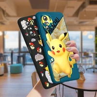 pikachu pokemon cartoon for xiaomi redmi note 11 10s 10 9s 9t 9 8t 8 pro plus 7 6 5 4g 5g liquid silicone rope phone case