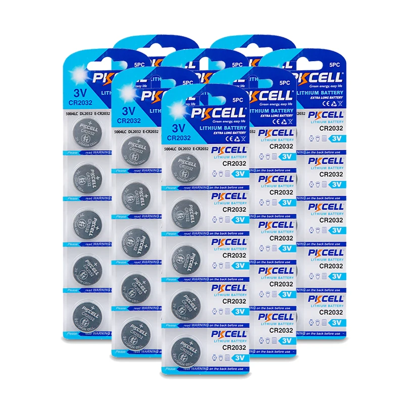 40PCS PKCELL CR2032 3v button batteries BR2032 DL2032 ECR2032 Cell Coin Lithium Battery 3V CR  2032 pilepilas Batteries