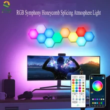 Wall Lights Touch Sensor LED Night Light Creative Smart Hexagon Colorful Bedroom Living Room Gaming Lights for Holiday Party