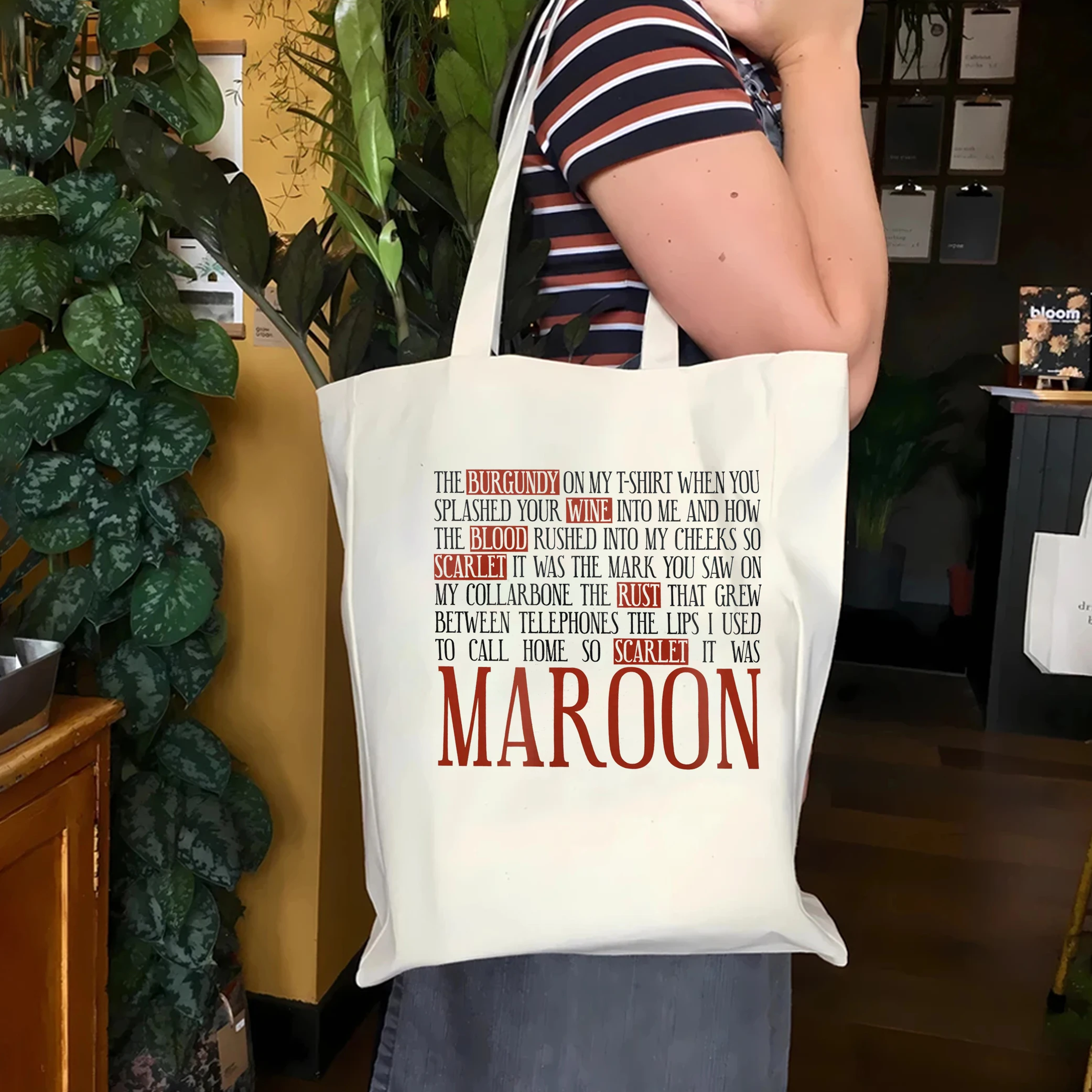 Холщовая Сумка-тоут с текстом песни Тейлор музыка женская модная переносная