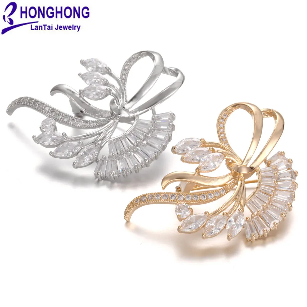 

Delicate Lady’s Floral Brooch 3A Zircon High Quality Accessories Western Scarf Fashion Jewelry