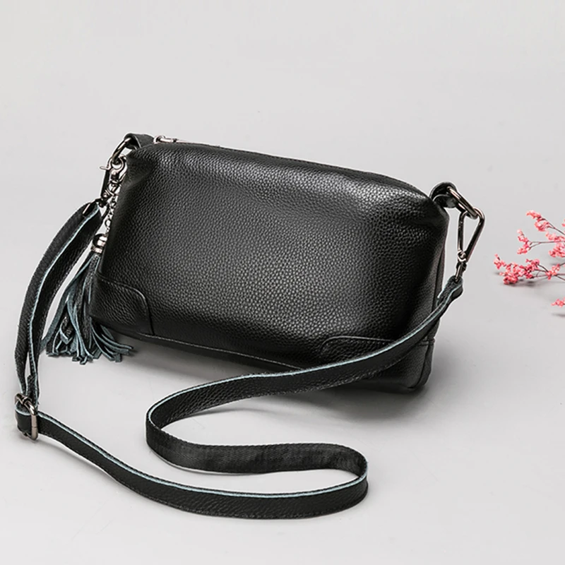 

Новая женская сумка через плечо из воловьей кожи первого слоя из натуральной кожи с кисточками через плечо сумка для матери простая модная ...