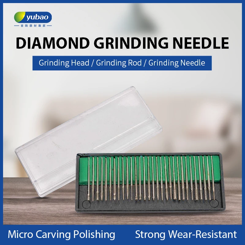 

30PCS 2.35mm Shank Diamond Grinding Burr Needle Point Engraving Carving Polishing Glass Stone Drill Bit Rotary Tool Set Wheel