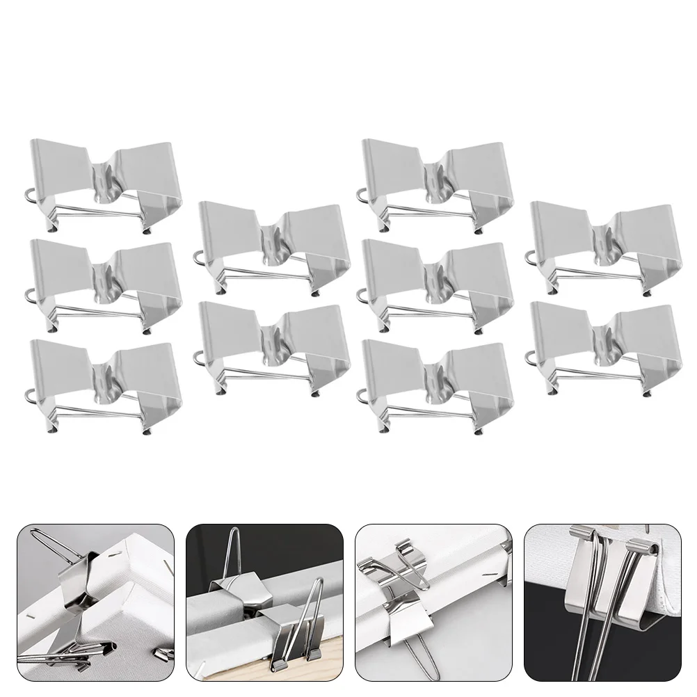 

10 Pcs Canvas Clip Oil Painting Frame Artist Supply Carriers Clamps Metal Wet Clips
