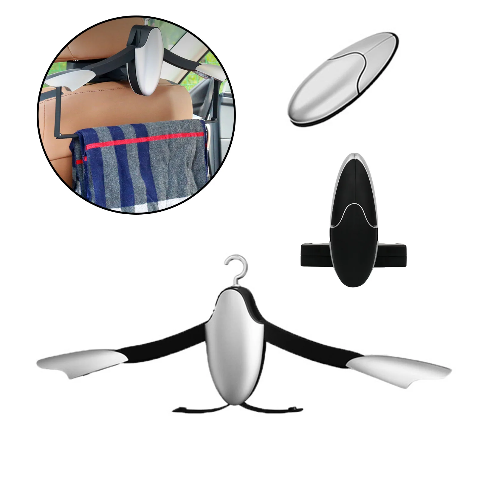 

Car Hanger Coat Rack Jacket Suit Clothes ABS Multi-functional Automotive Coat Portable Folding Traveling Accessory