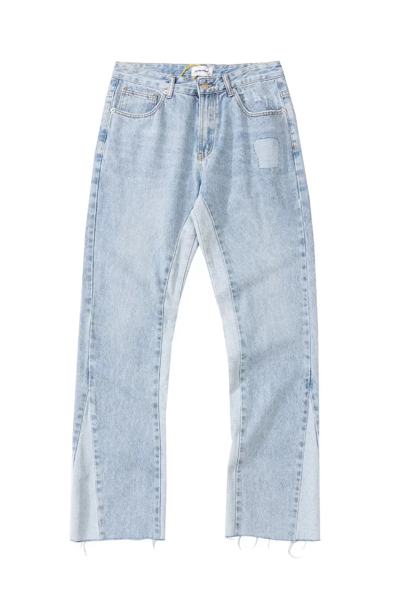 

Винтажные свободные джинсы ASKYURSELF в стиле пэчворк для мужчин и женщин, уличная одежда в стиле хип-хоп, брюки 1:1