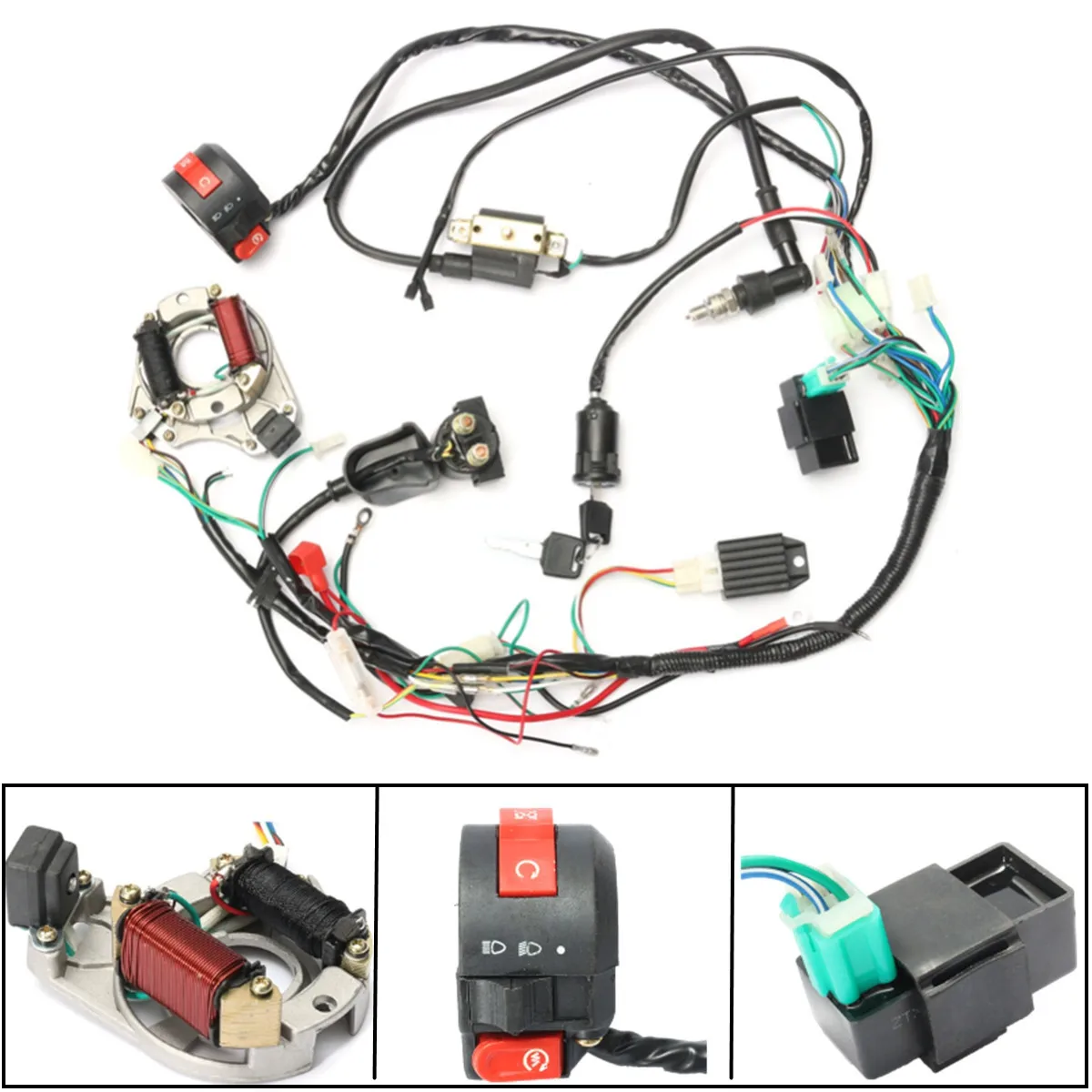 

Катушка зажигания CDI, жгут проводов, статор, сборка проводов для ATV Electric Quad 50CC 70CC 90CC 110CC 125CC