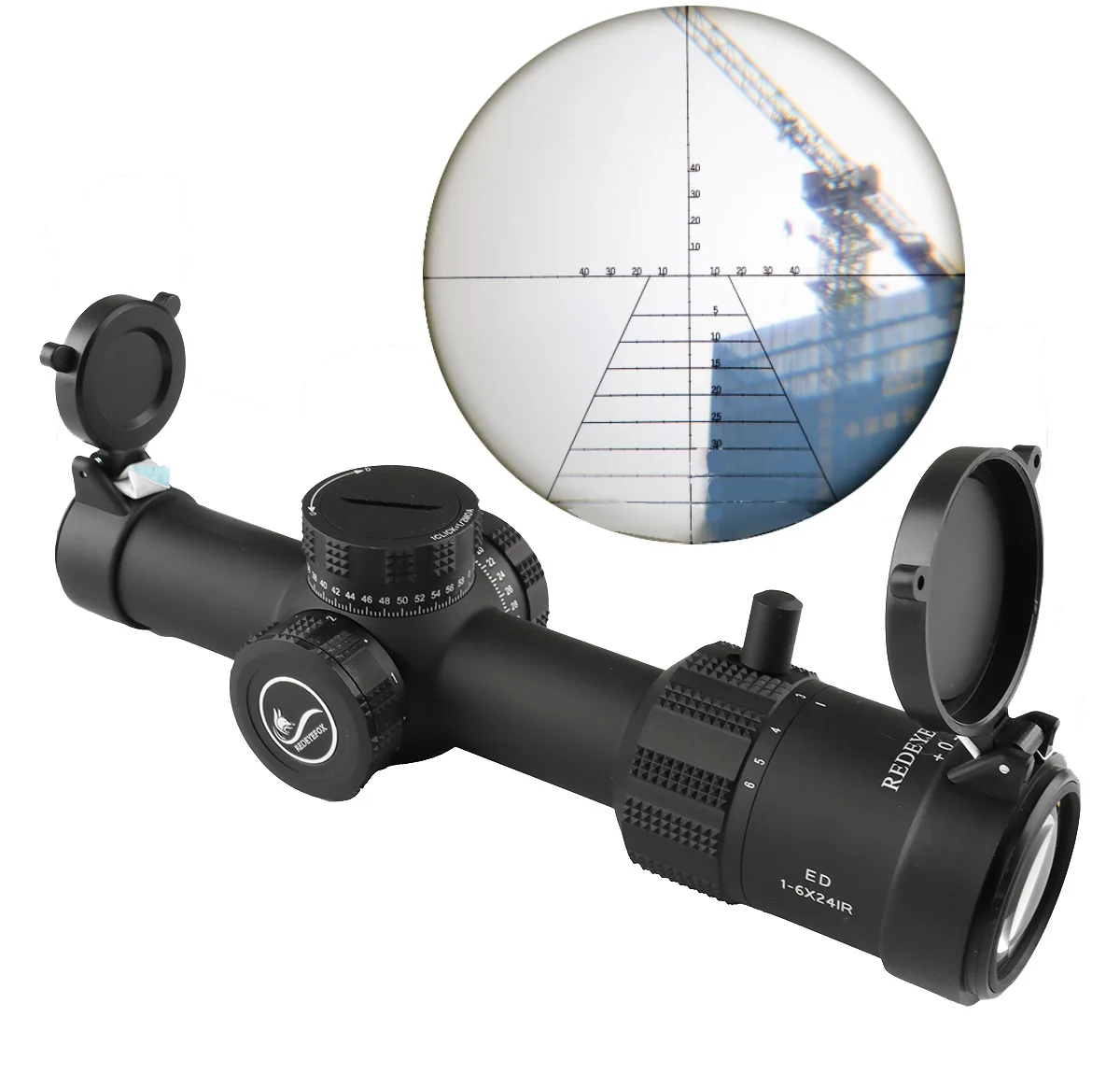 

ED1-6X24IR Tactical Riflescope illumination Red Green Light Optical Sight Wide Field Hunting Rifle Scope with 20mm Ring Mount