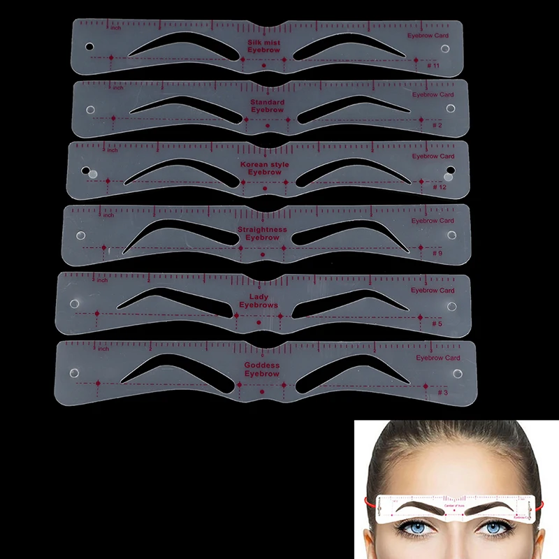 

12Pcs Reusable Eyebrow Stencil Set Eye Brow DIY Drawing Guide Styling Shaping Grooming Template Card Easy Makeup Beauty Kit