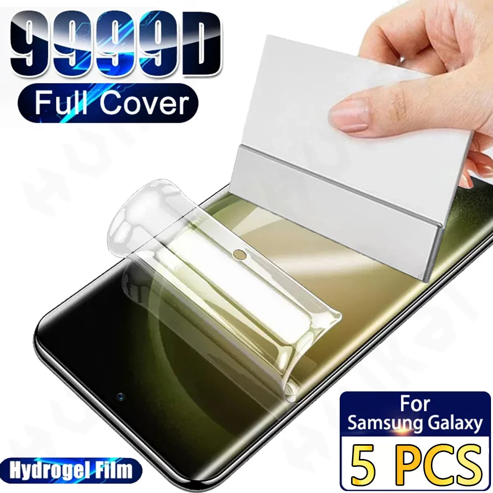 

5 Pcs Hydrogel Film For Samsung Galaxy S23 S22 S21 Ultra Note S20 S21 FE A54 A34 A14 A24 A53 Anti-Spy Curved Screen Protector