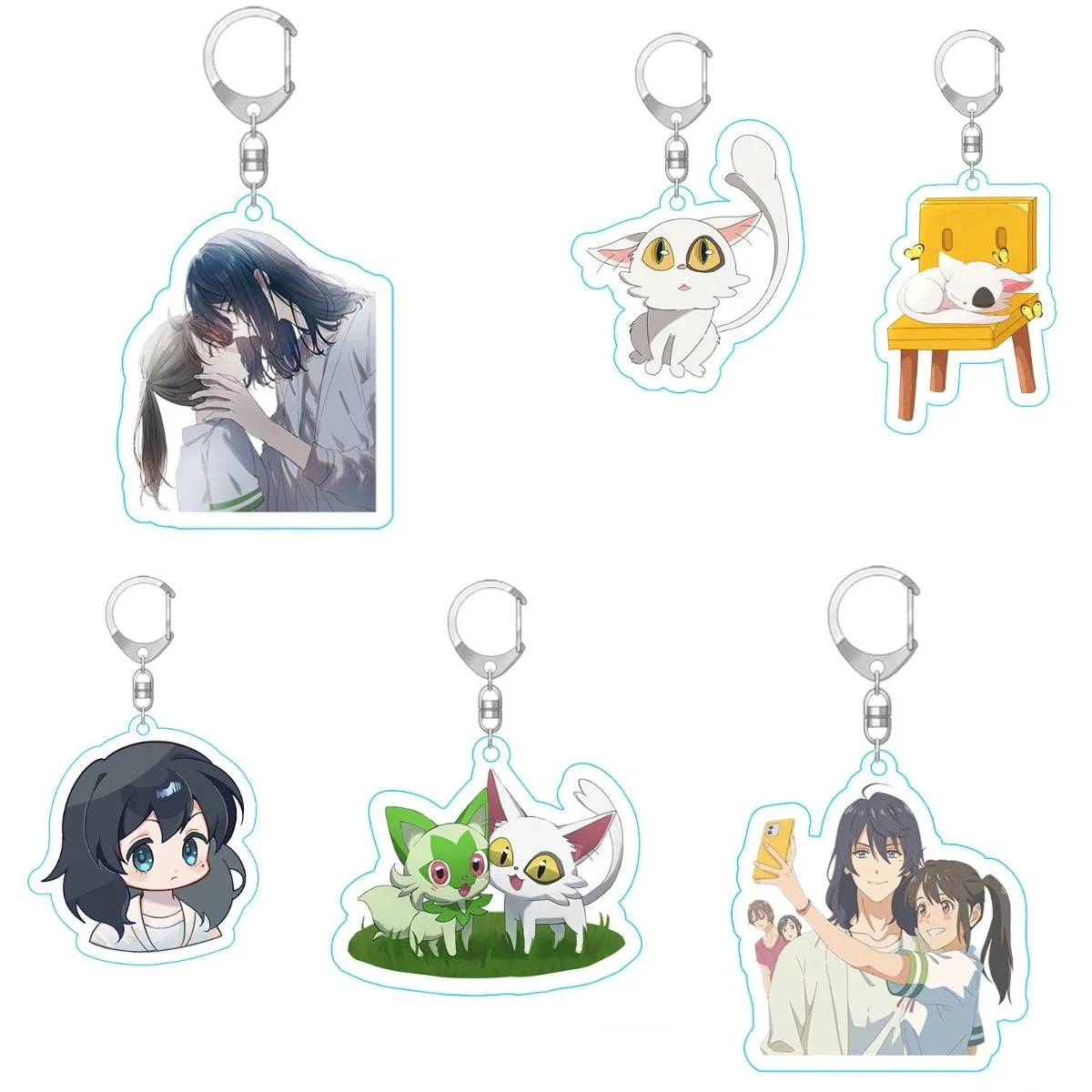 

Hot Japen Anime Suzume Key Chain Cute Acrylic Character Munakata Sota Iwado Suzume Keychains Car Keyrings Fans Collection Props