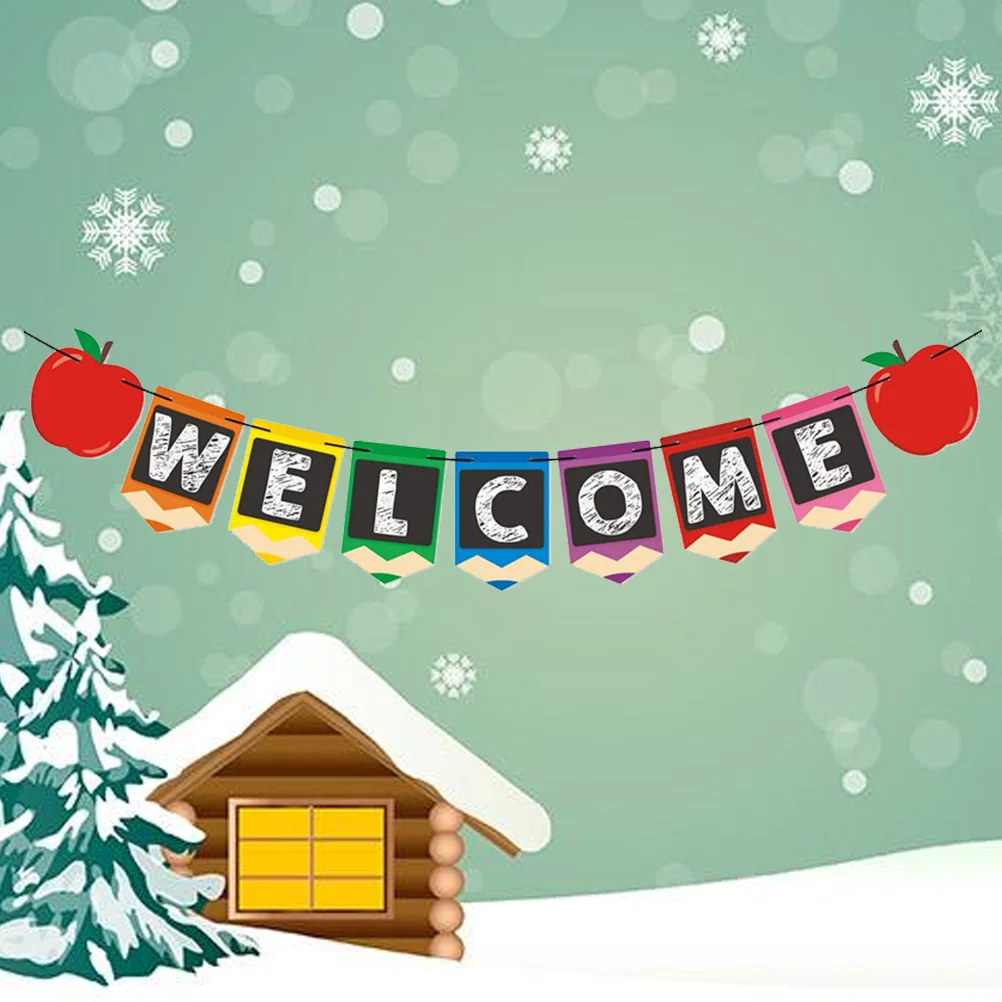 

First Day of School Banner Back to School Theme Party for School Party Decor