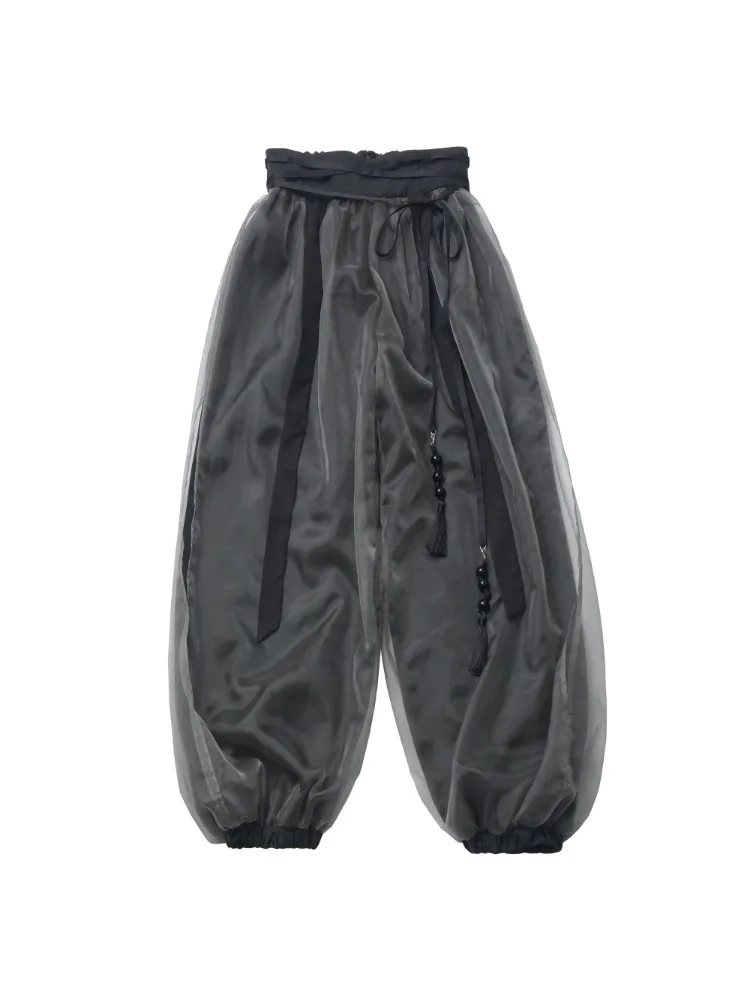 Черно-серая камзол в китайском стиле с орхидеей кардиган дизайн брюк костюм