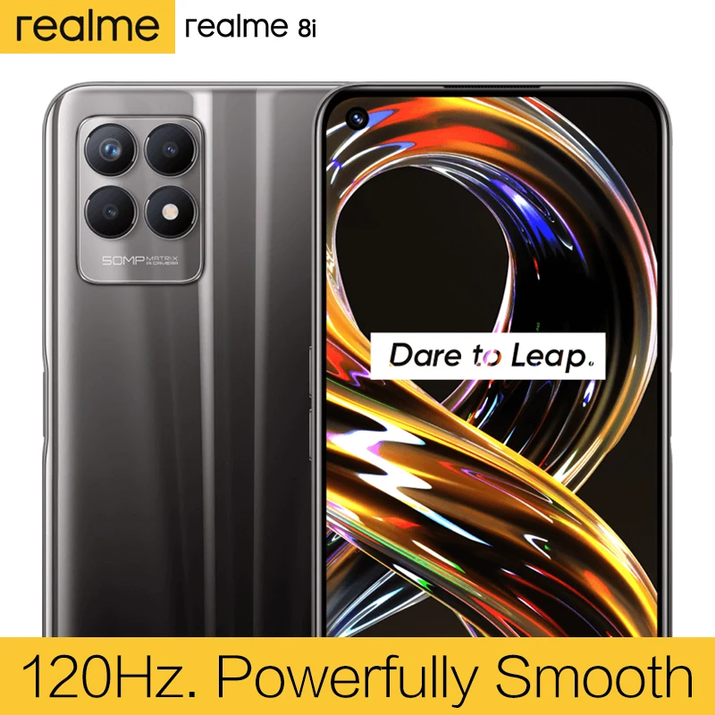  Смартфон realme 8i 4G, 4 + 128/4 + 64 ГБ, Helio G96, 8 ядер, 6,6 дюйма, FHD +, 120 Гц