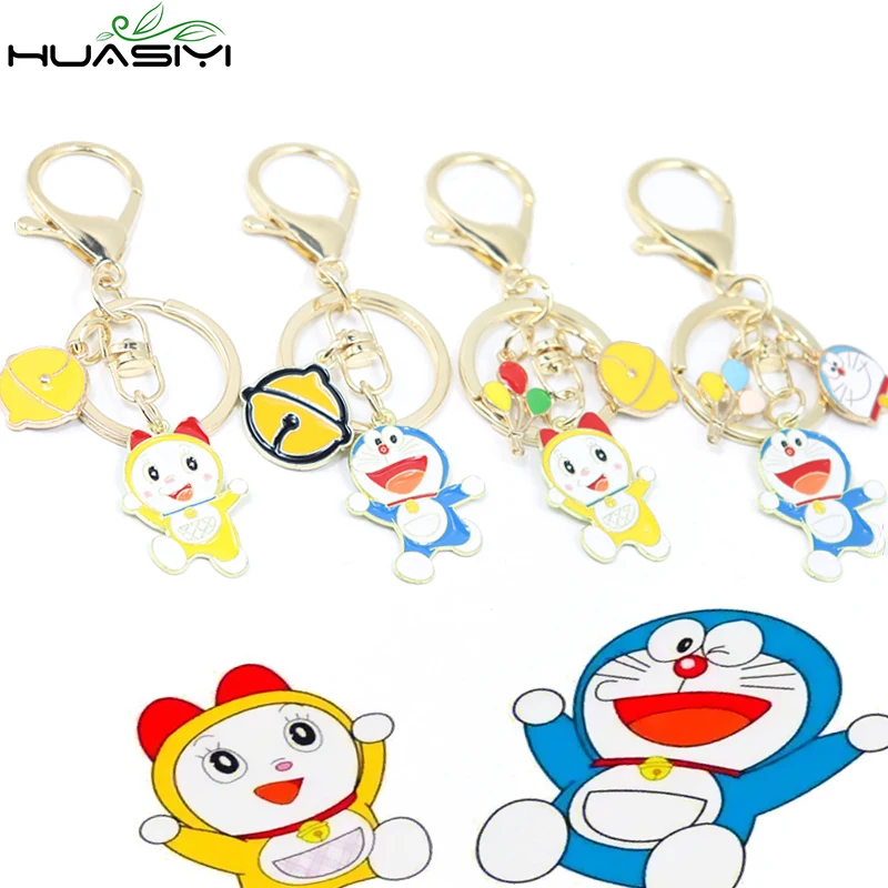 

Japanese Anime Doraemon Keychain Trinket Jewelry Key ring Cartoon Key Chain Bags Door Keys Keyholder Souvenirs Gift llaveros