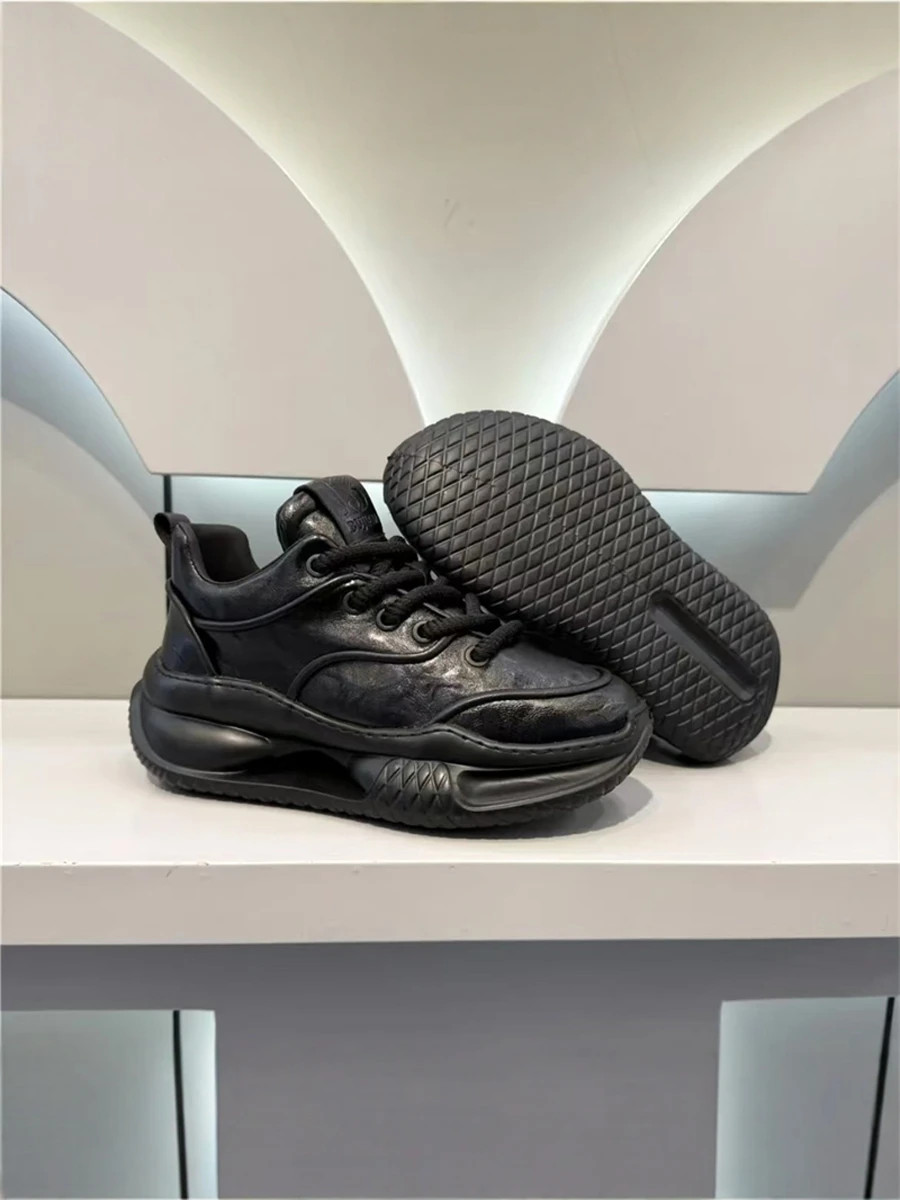 Осень и зима новая универсальная модная мужская обувь на шнуровке Ozhouzhan