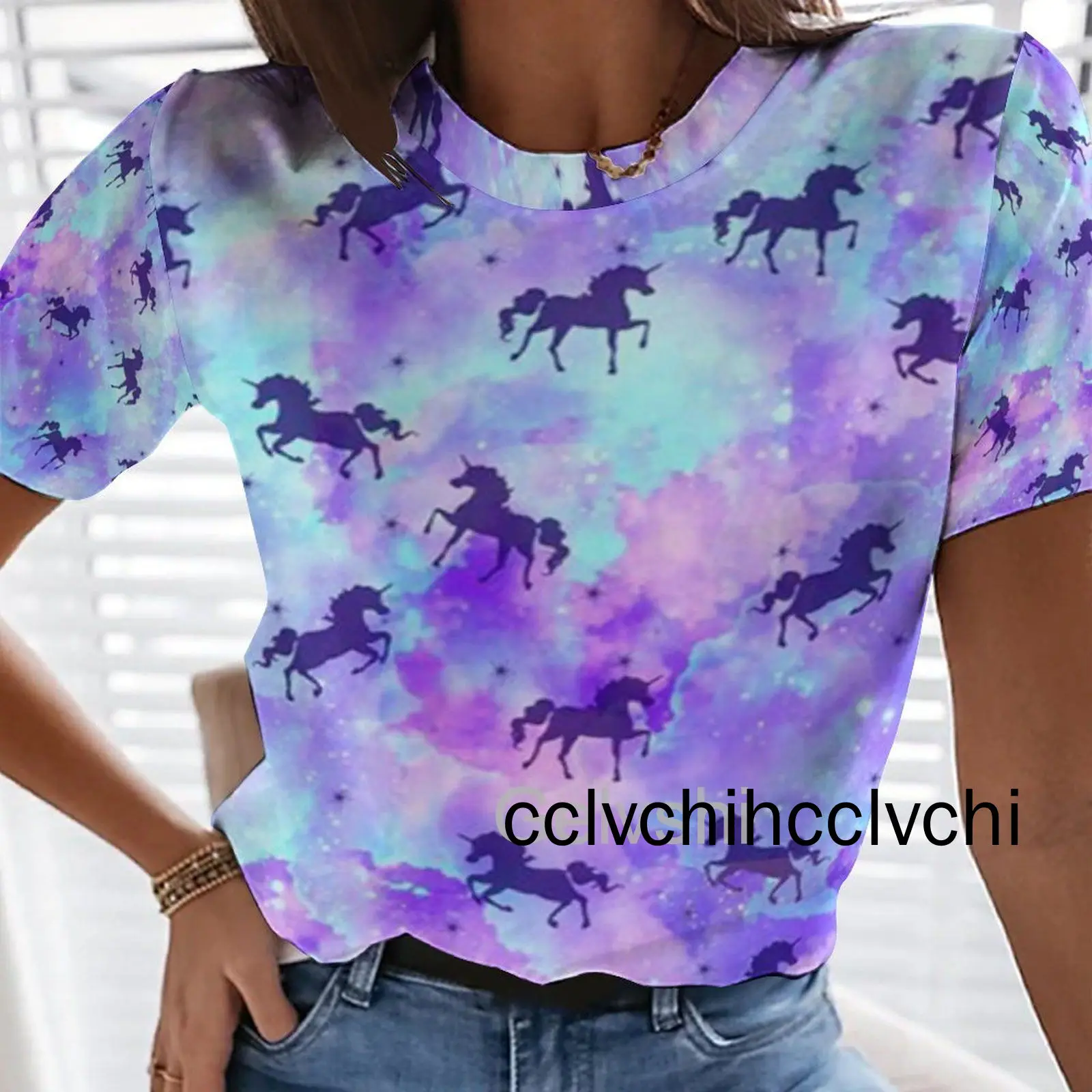 

Summer new 3D kawaii horse men's and women's casual T-shirt fashion trend youth short-sleeved comfortable oversized T-s