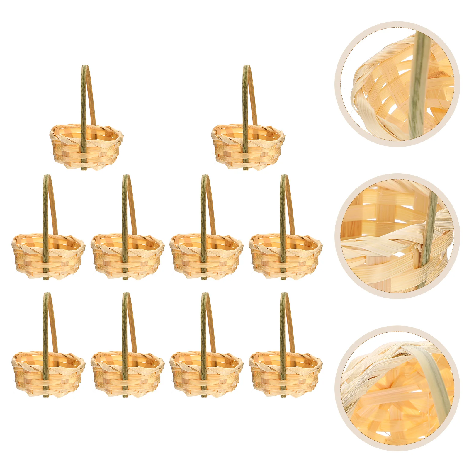 

10 Pcs Woven Food Basket Toy Baskets Mini Wicker Basket Wicker Fruit Basket Mini Flower Basket Flower Stand Wicker Table Basket