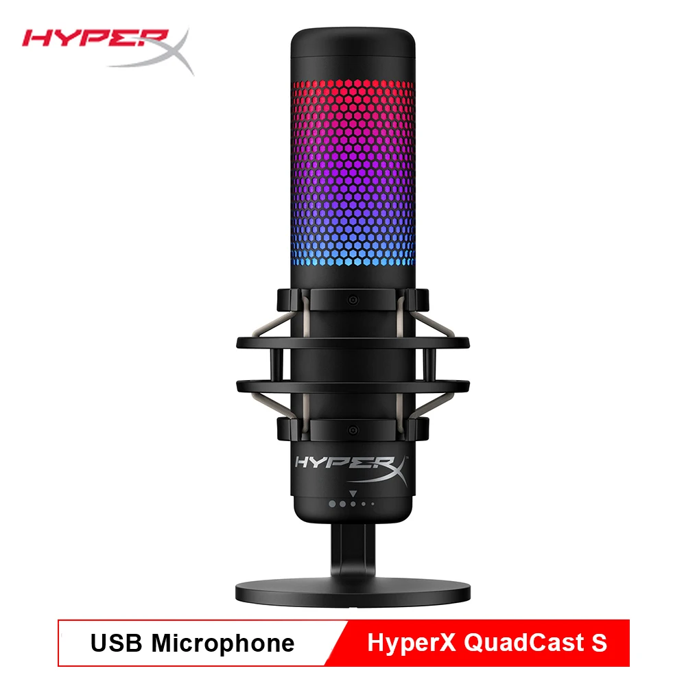 Профессиональный электронный спортивный микрофон HyperX QuadCast S RGB для голосовых игр