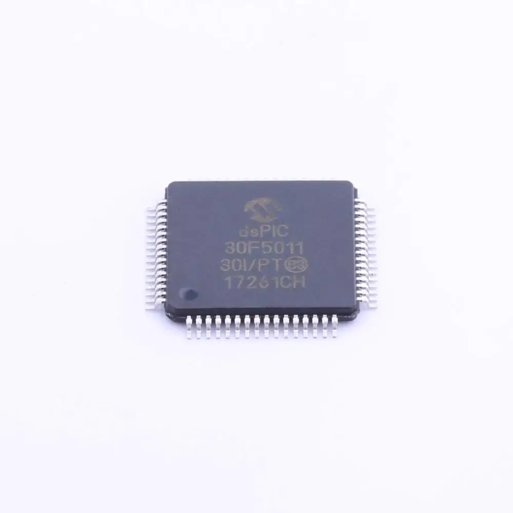 

16-битный процессор MCU dsPIC30 dsPIC RISC 96KB Flash 2,5 в/3,3 В/5 В 64-контактный лоток TQFP-лоток DSPIC30F5011-30I/PT